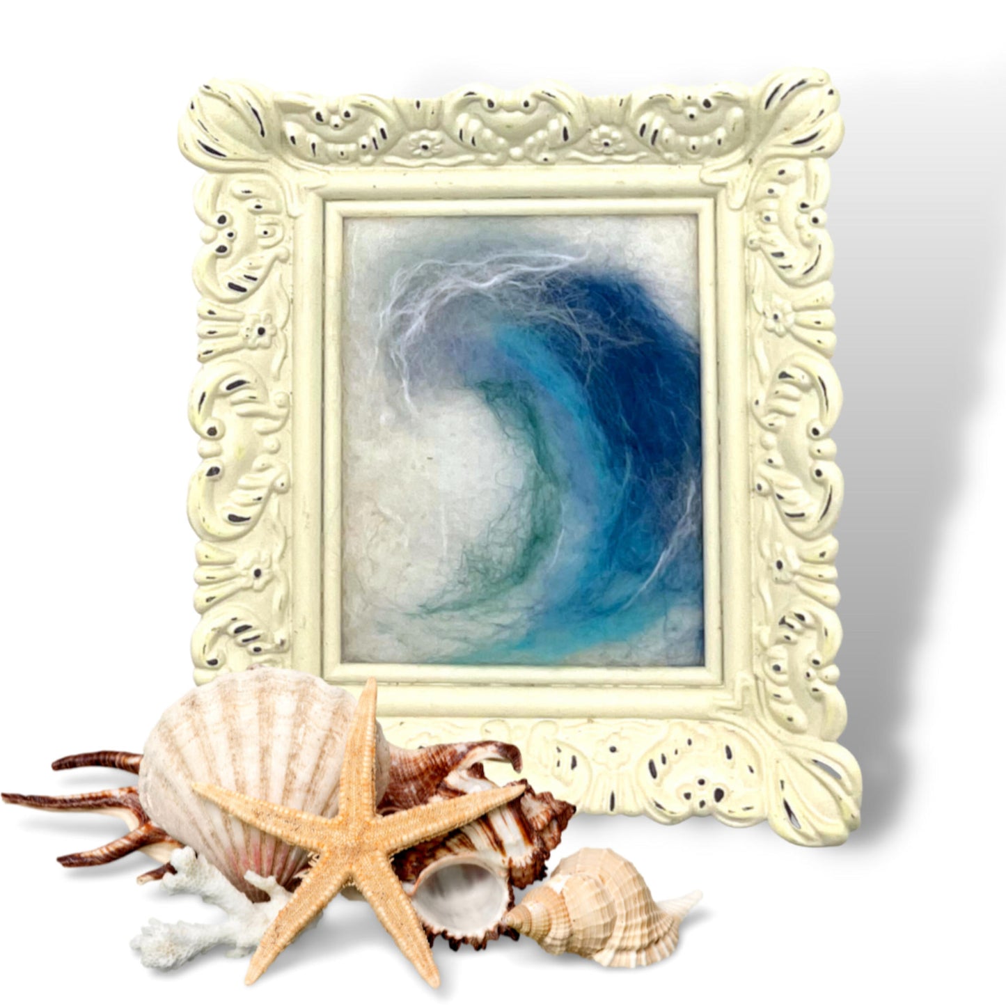 It's the Wave Minature Felted Wool Painting