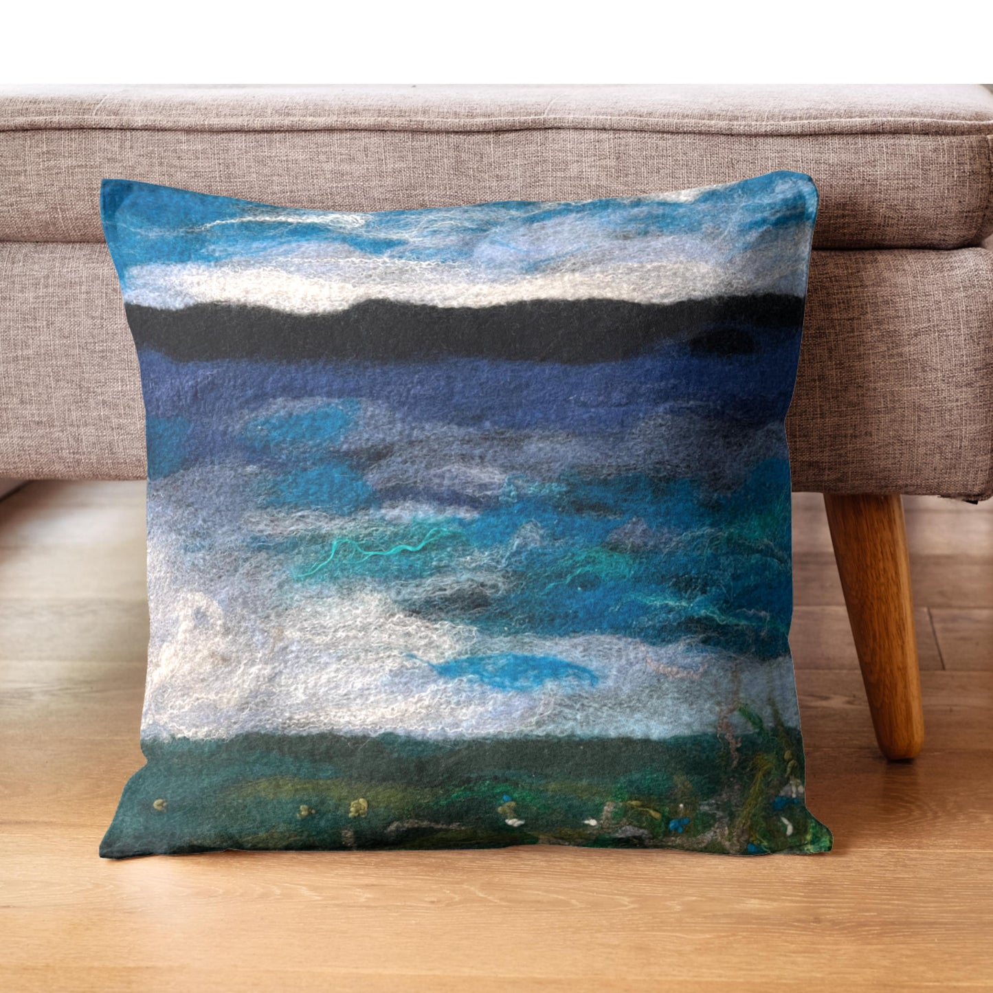 Wild Sea Felted Pillow Cover