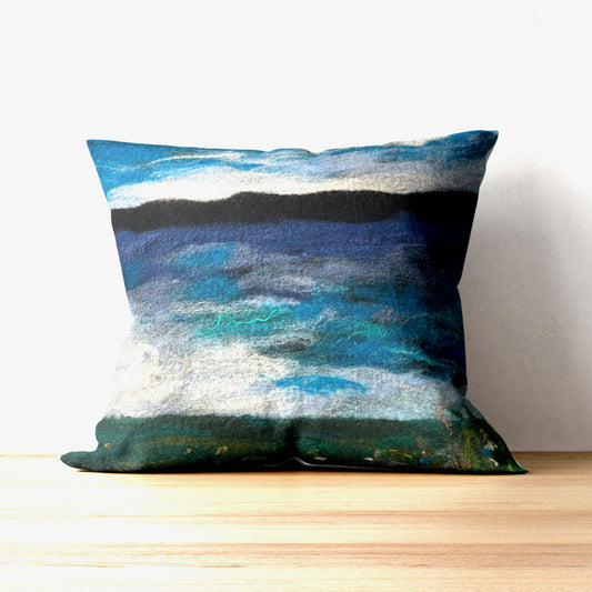 Wild Sea Felted Pillow Cover