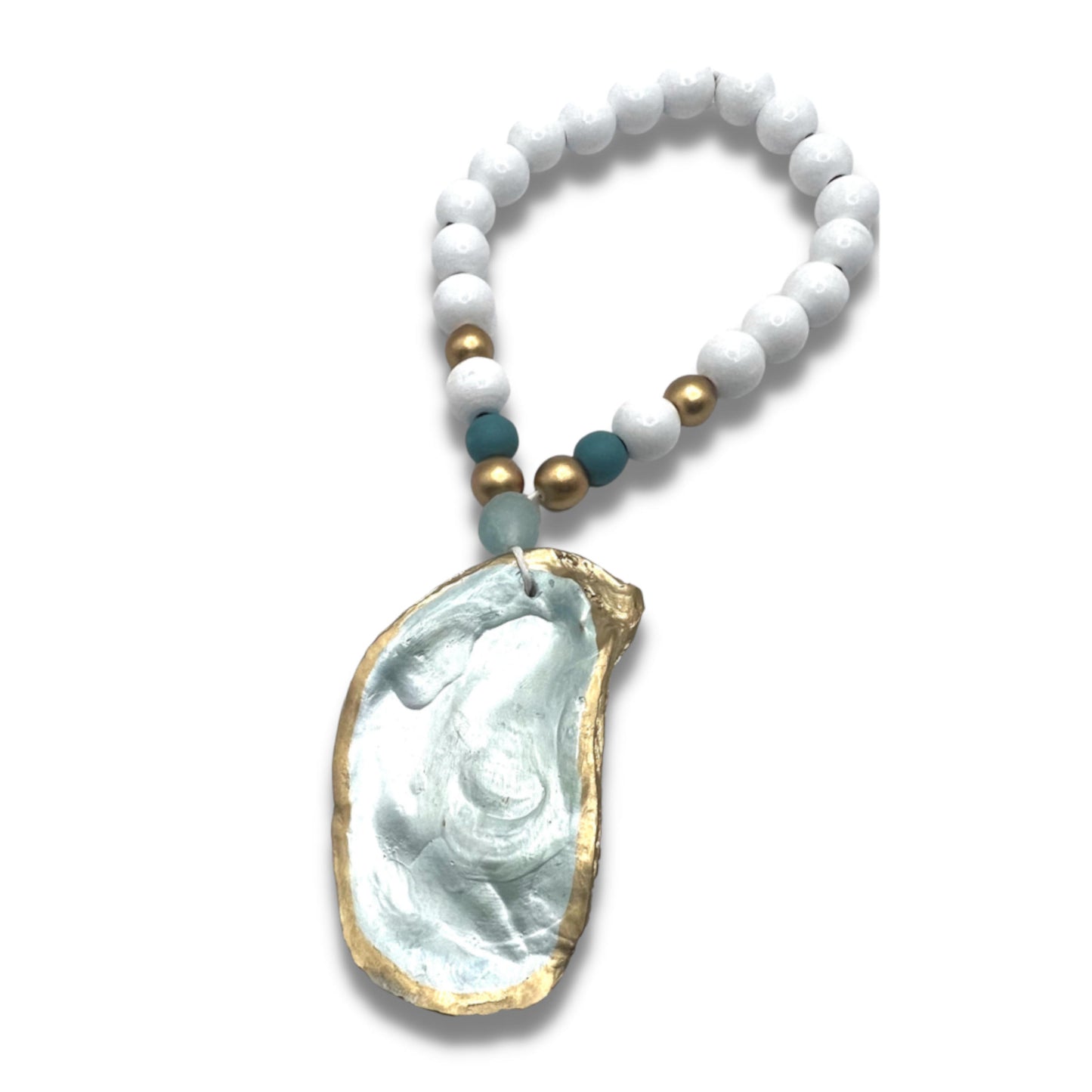 Oyster Shell Pale Aqua Blessing Beads