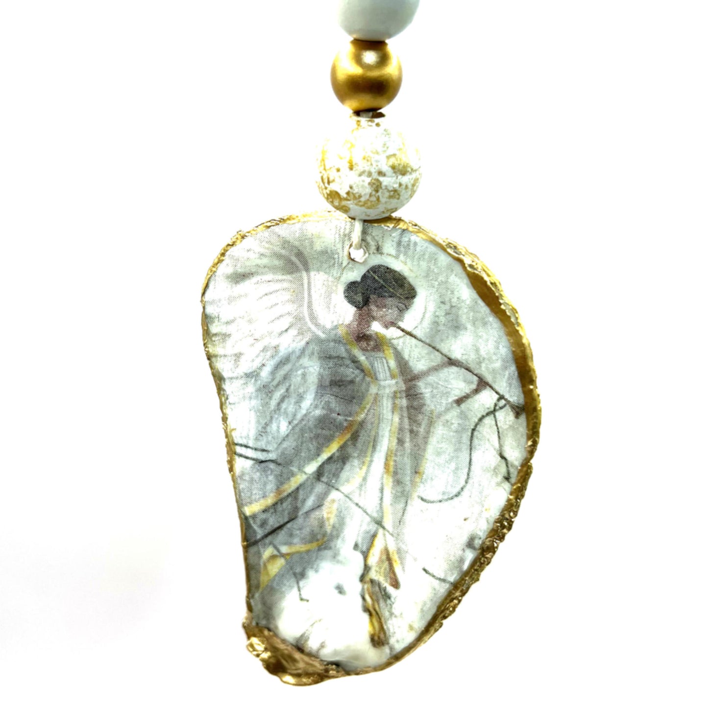 Gilded Angel Oyster Shell Ornament