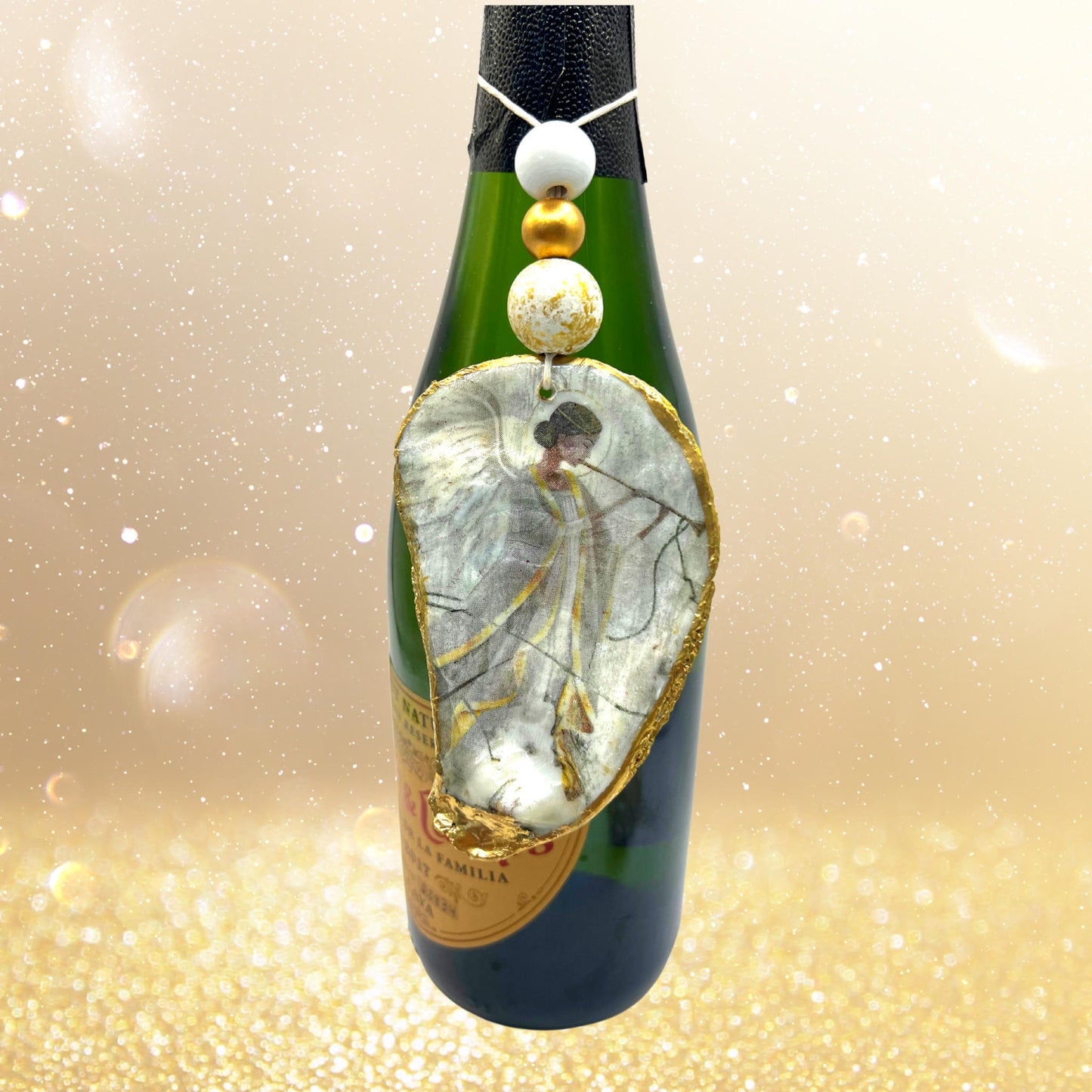 Gilded Angel Oyster Shell Ornament