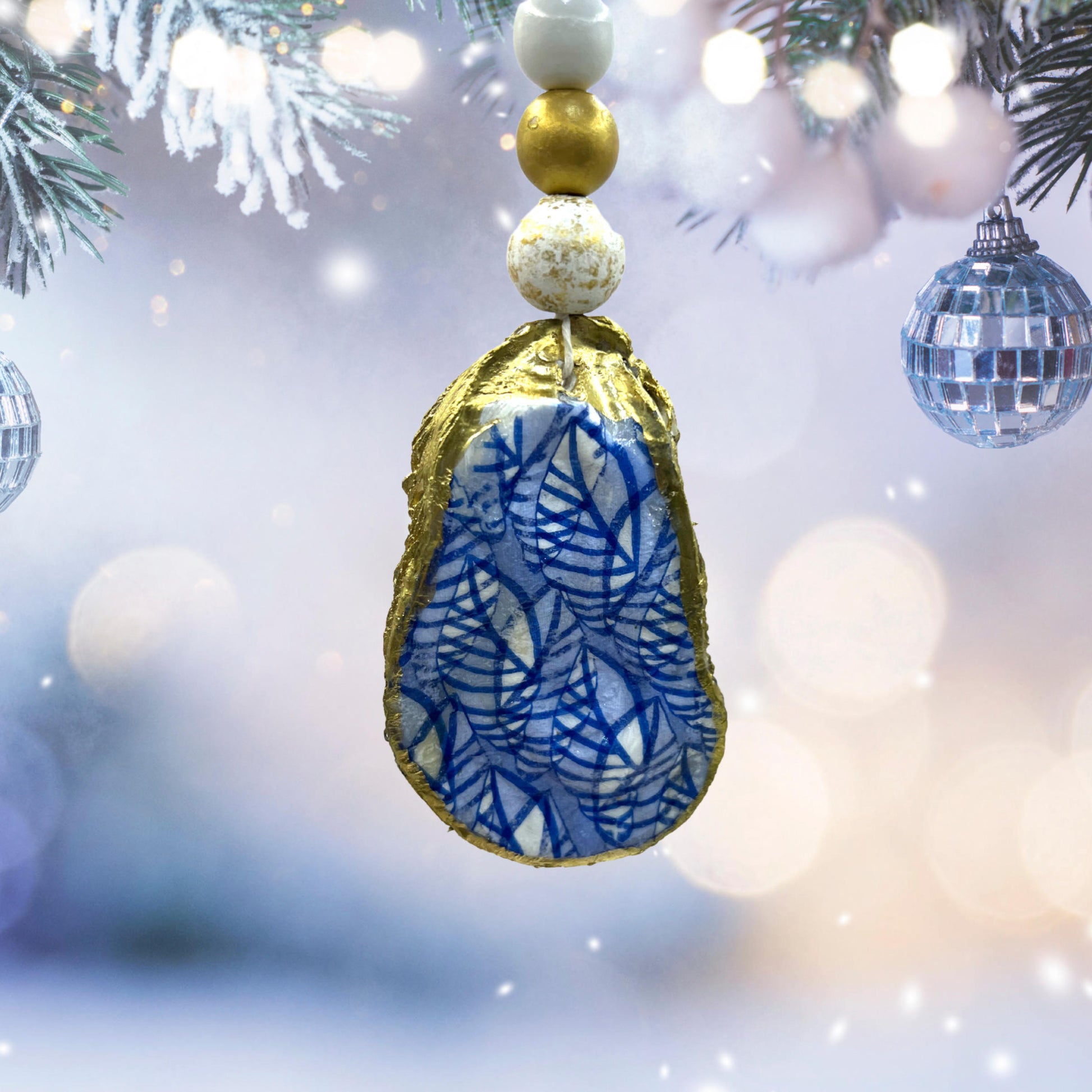 Gilded Oyster Shell Ornament 