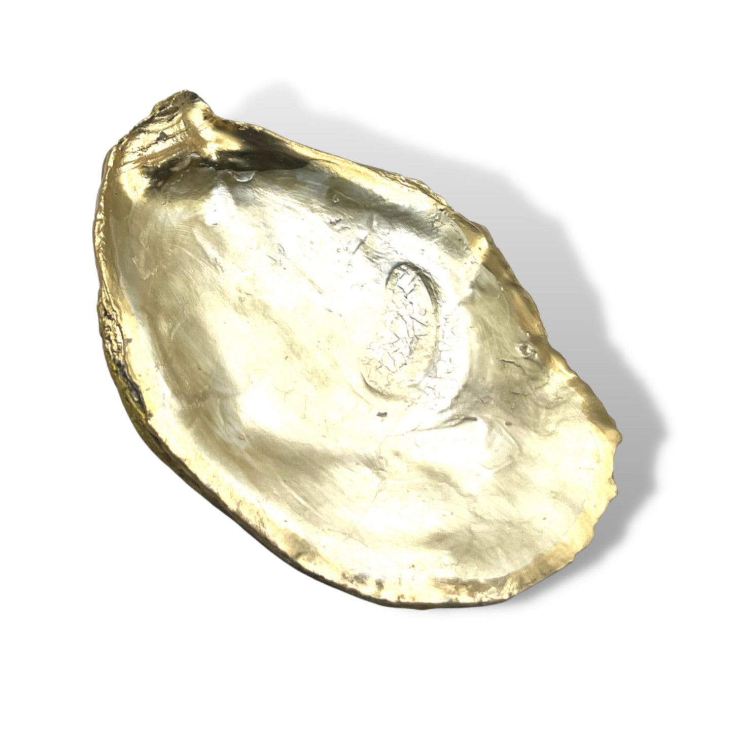 Gilded Golden Oyster Shell Ring Dish and Tray