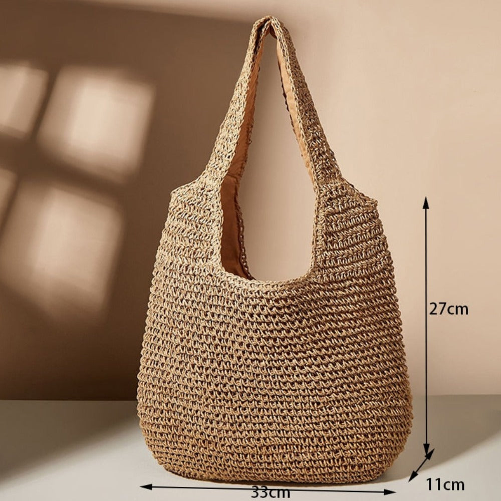 Coastal Straw Shoulder Tote