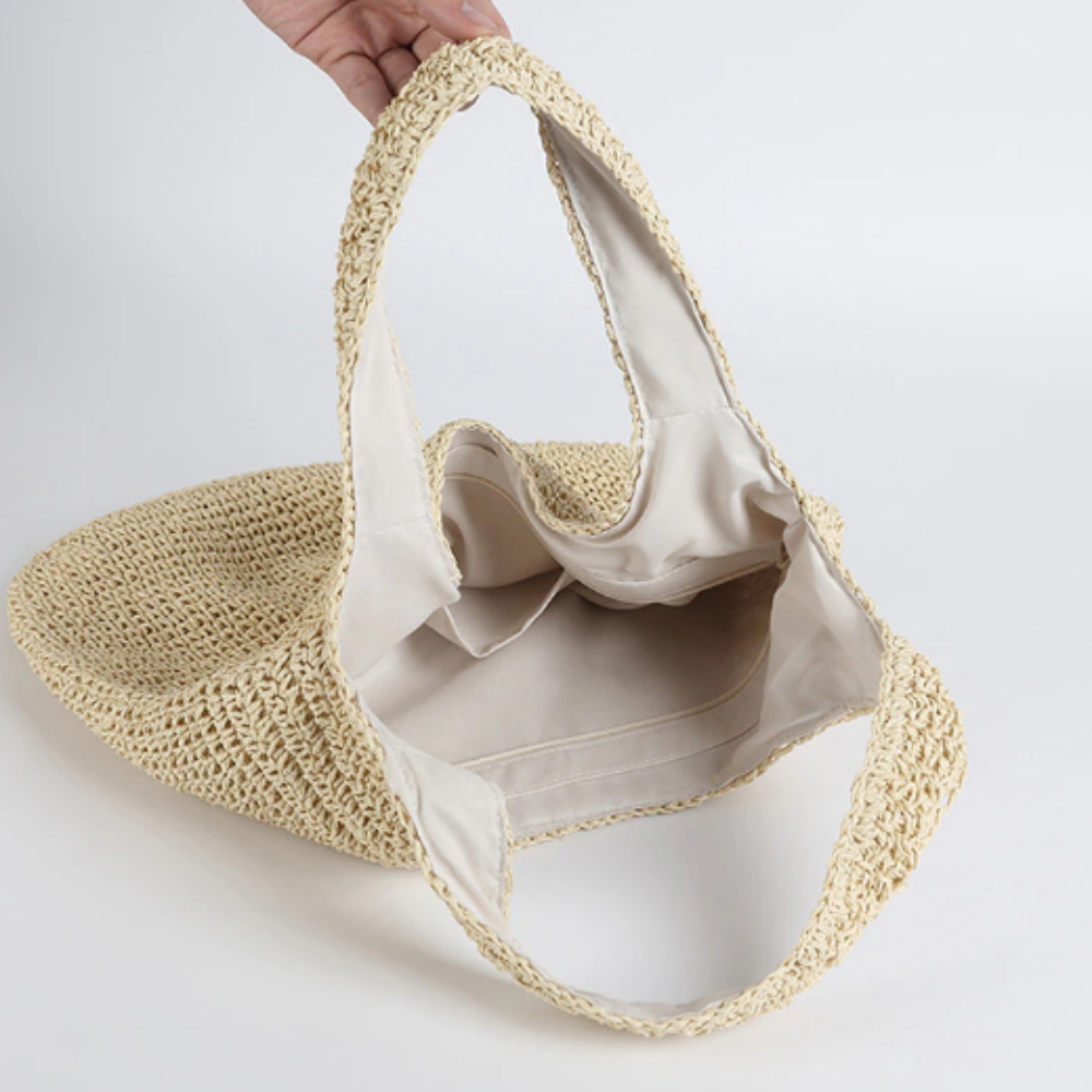 Coastal Straw Shoulder Tote