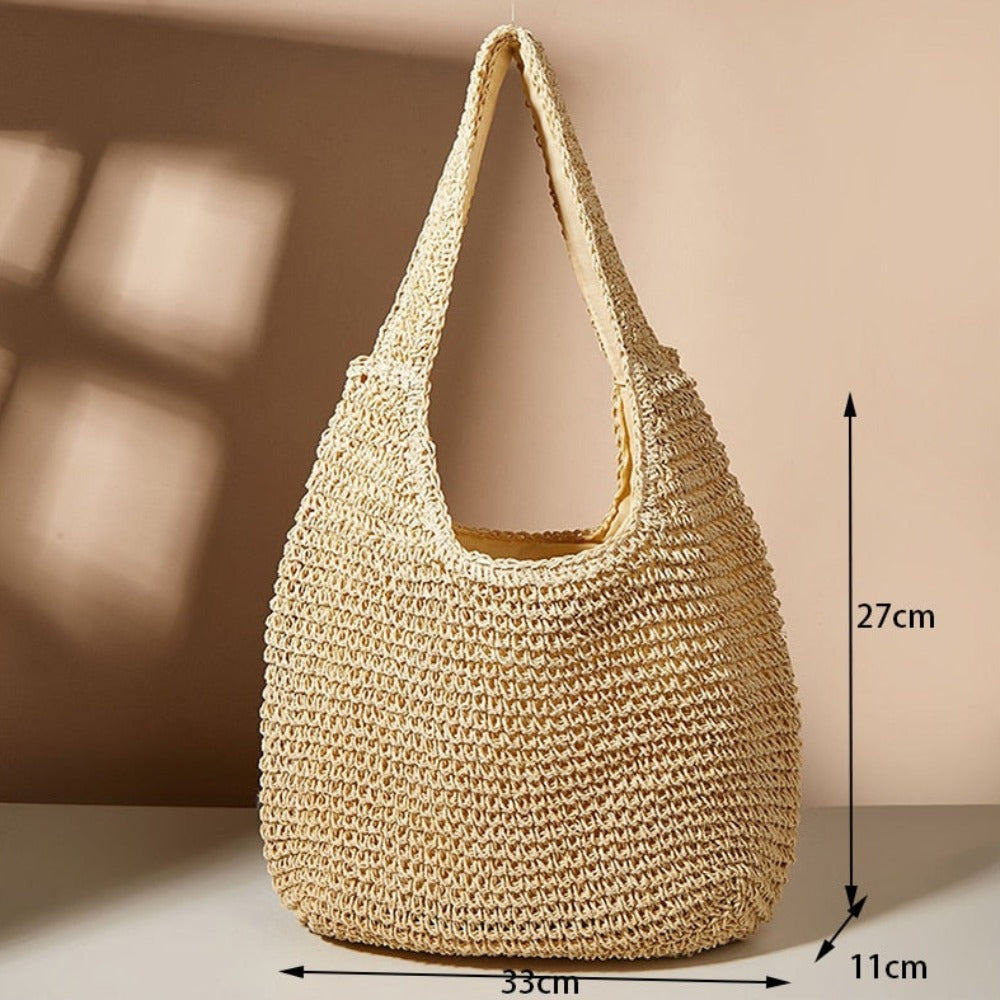 Coastal Straw Shoulder Tote