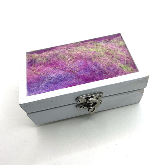 Keepsake Box - Small with Pink and Lavender Felted Lid