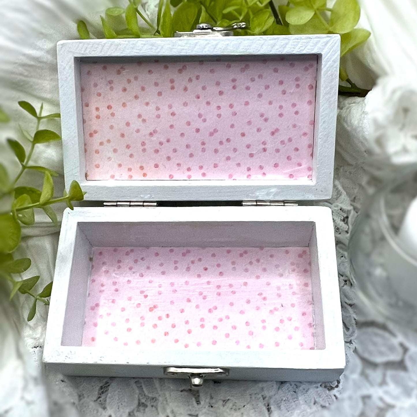 Keepsake Box - Small with Pink and Lavender Felted Lid