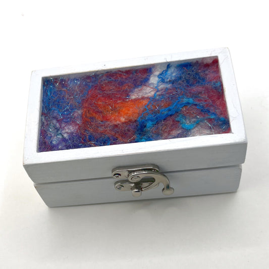 Keepsake Box - Small with Red, White & Blue Felted Lid