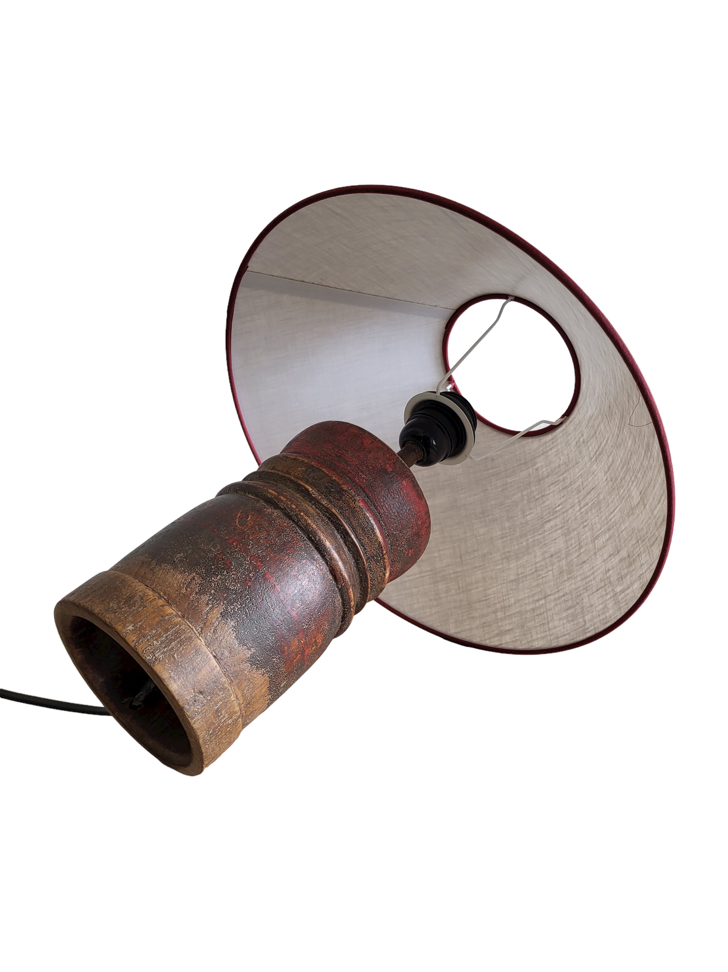 Wooden Mortar Table Lamp