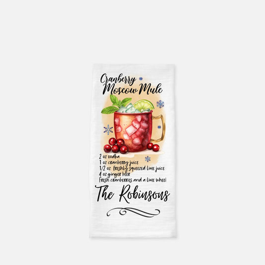 Personalized Moscow Mule Tea Towel, Dish, Kitchen Towel, Flour Sack Towel, Housewarming Gift, Wedding Gift Towel, Bar Towel