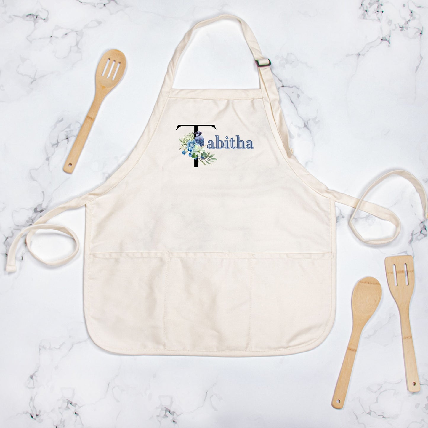 Personalized Blue Jay Monogram and Name Apron