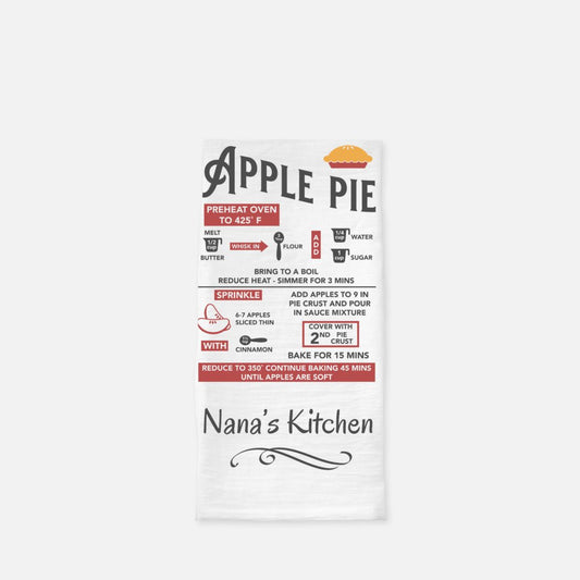 Personalized Apple Pie Recipe Tea Towel, Dish, Kitchen Towel, Flour Sack Towel, Housewarming Gift, Wedding Gift Towel, Bar Towel