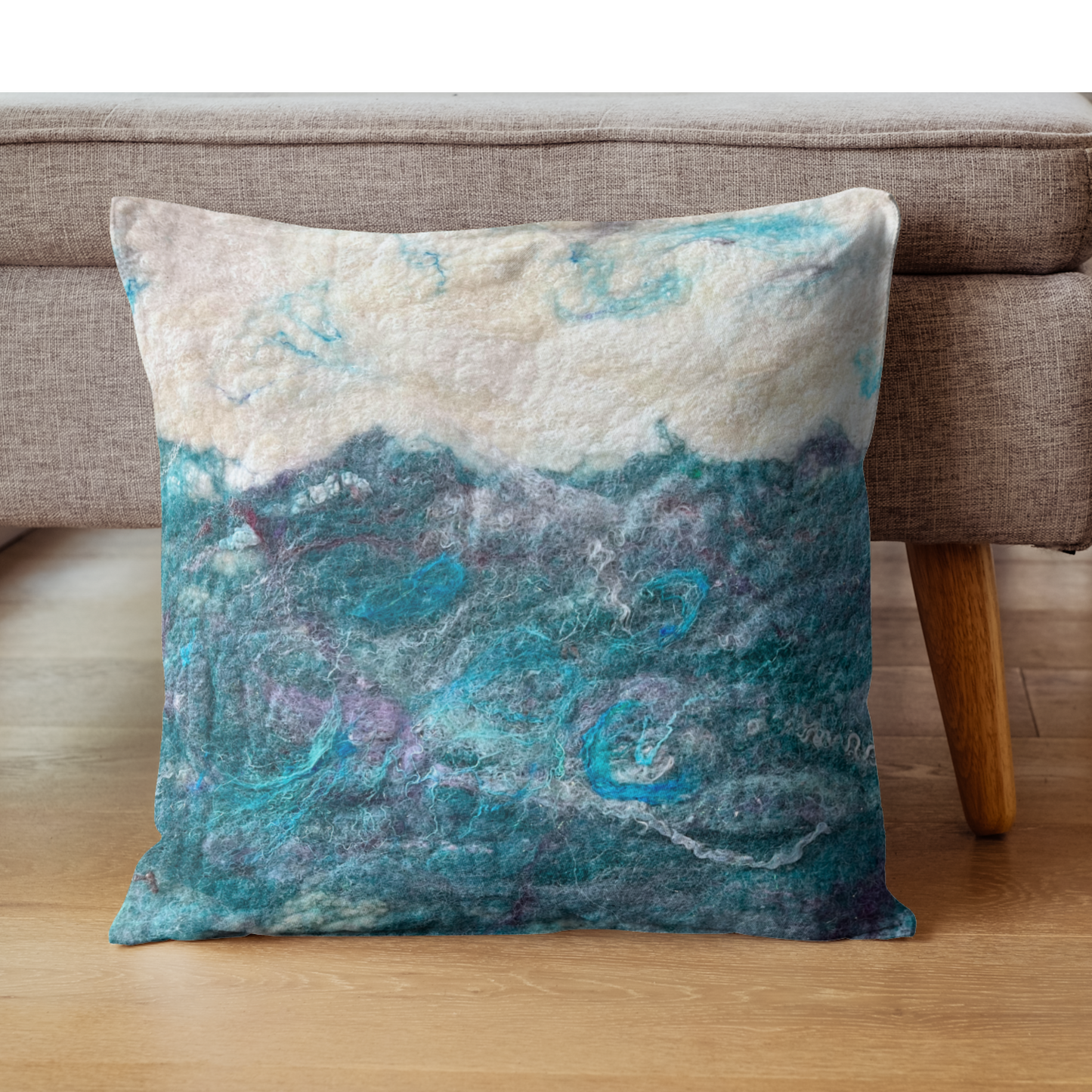 Blue Ocean Felted Pillow Cover