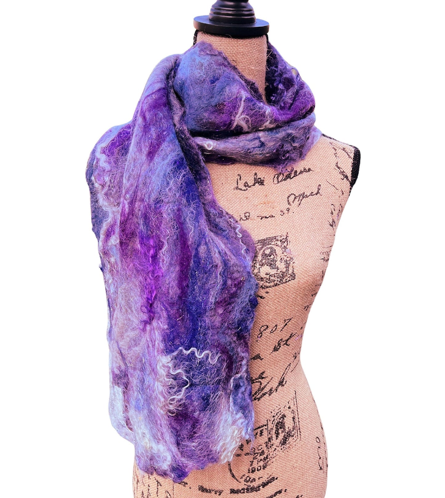 Felt Silk Scarf Shawl. Purple Felted Shawl. Formal Shawl. Wrap Wedding Luxury Felted Wrap Stole Wrapper, Feminine Gift Mom Sister