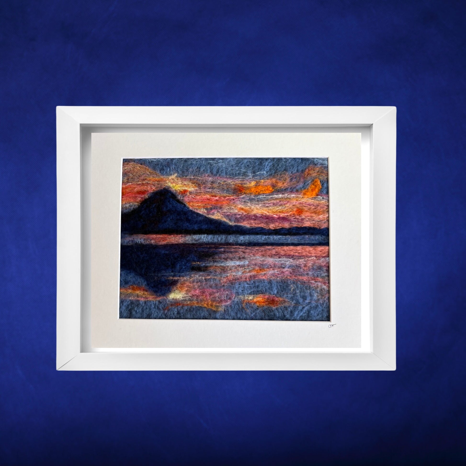 Ocean Wool Felt Picture. Sunset Wool Painted Felted Art, Waves Original Wool Painting, Wool Wall Hanging, Needle Felted Art Oceanscape